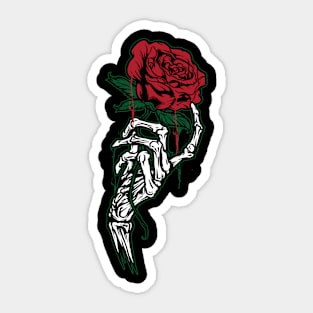 rose skeleton bone hand - Rose Lover Sticker